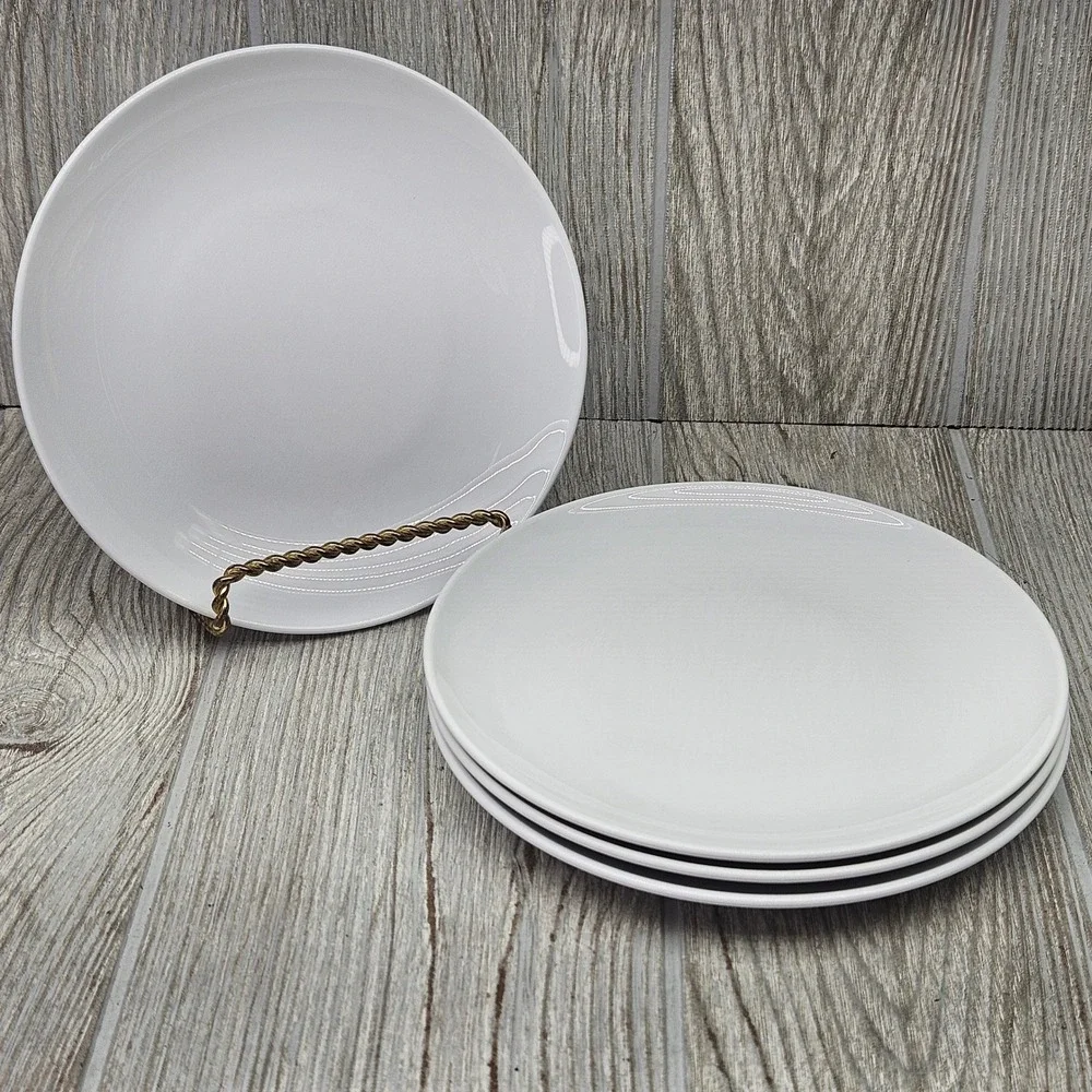 Centura by Corning Corelle White Coupe Discontinued Bread & Butter Plates Set 4